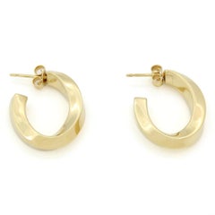 TIFFANY & Co. 18K Gold Twist Hoop Earrings