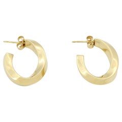 TIFFANY 
Co. 18K Gold Twist Hoop Earrings