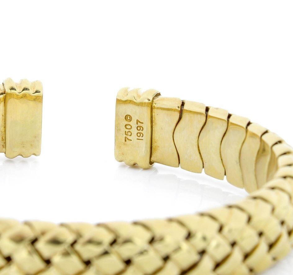 TIFFANY & Co. 18K Gold Vannerie Cuff Bangle Bracelet For Sale 4