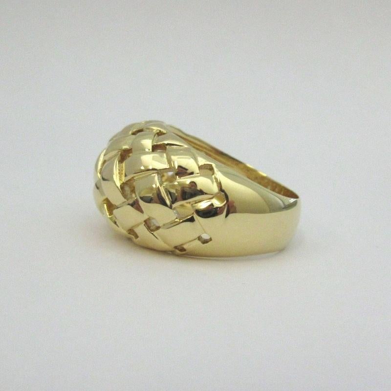 Tiffany & Co. 18k Gold Vannerie Dome Ring For Sale 2
