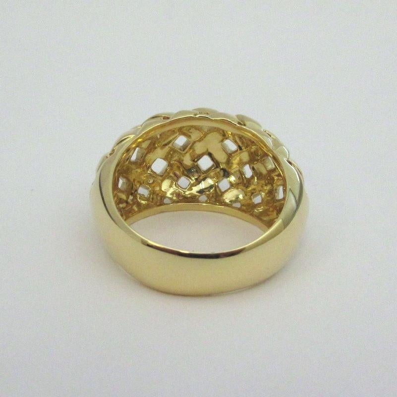 Tiffany & Co. 18k Gold Vannerie Dome Ring For Sale 3