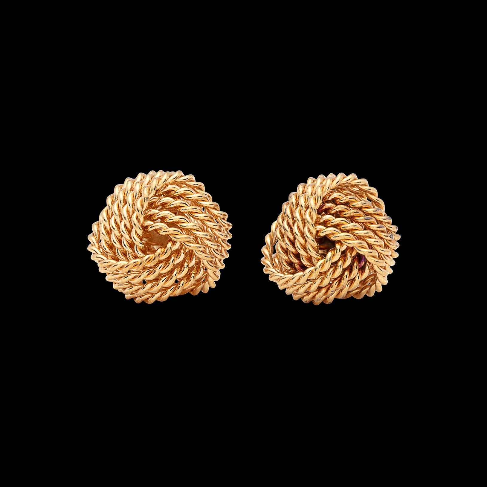 tiffany gold knot earrings