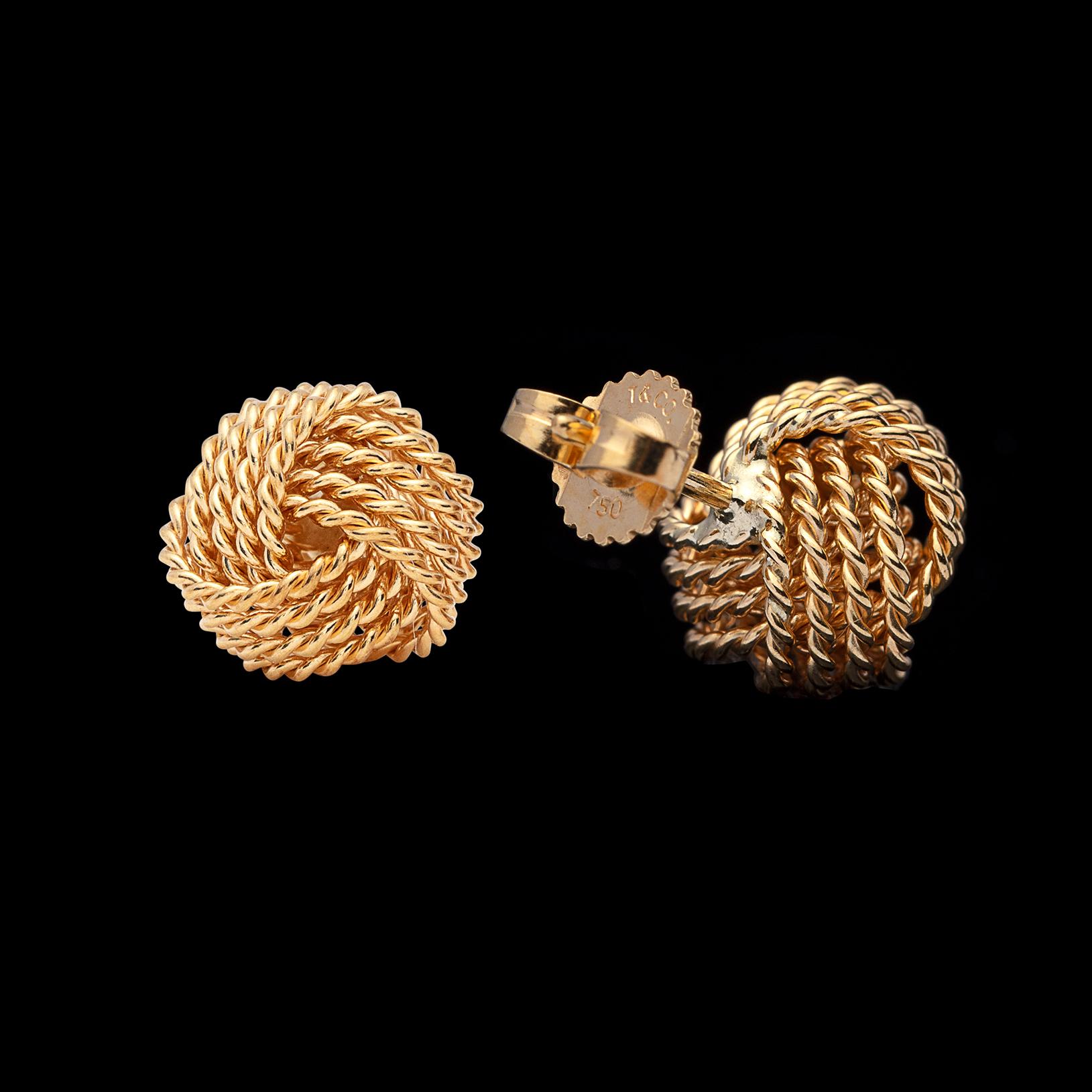 Tiffany & Co. 18 Karat Gold Vintage Knot Earrings In Excellent Condition In San Francisco, CA