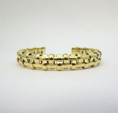 TIFFANY & Co. 18K Gold Flexible Woven Cuff Bangle Bracelet