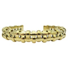 TIFFANY & Co. 18K Gold Flexible Woven Cuff Bangle Bracelet