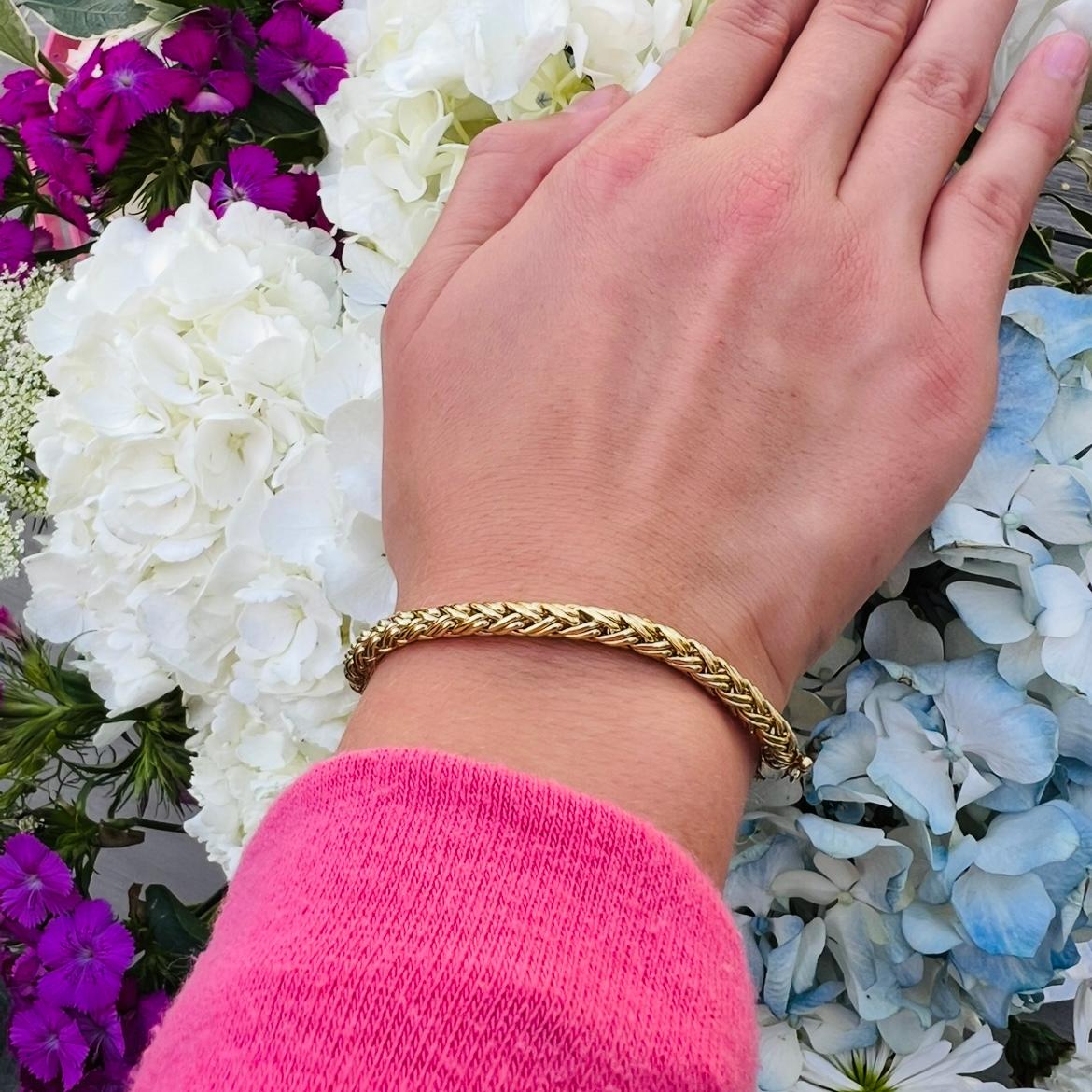 Tiffany & Co. Bracelet en chaîne de blé tissé en or 18k 1