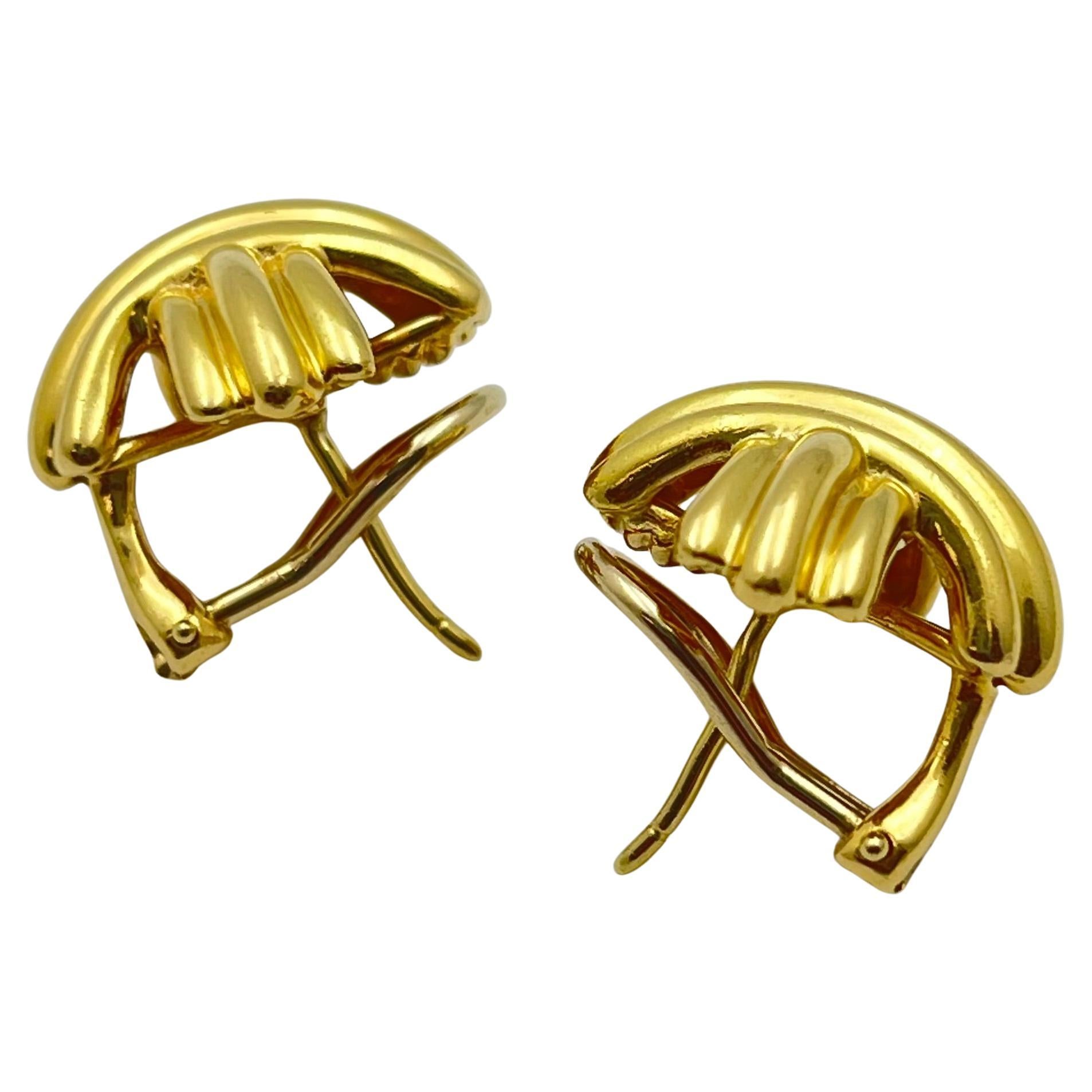 Orecchini X in oro 18k di Tiffany & Co. In condizioni ottime in vendita a Palm Beach, FL