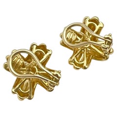 Tiffany 18k Yellow Gold Signature X Earrings