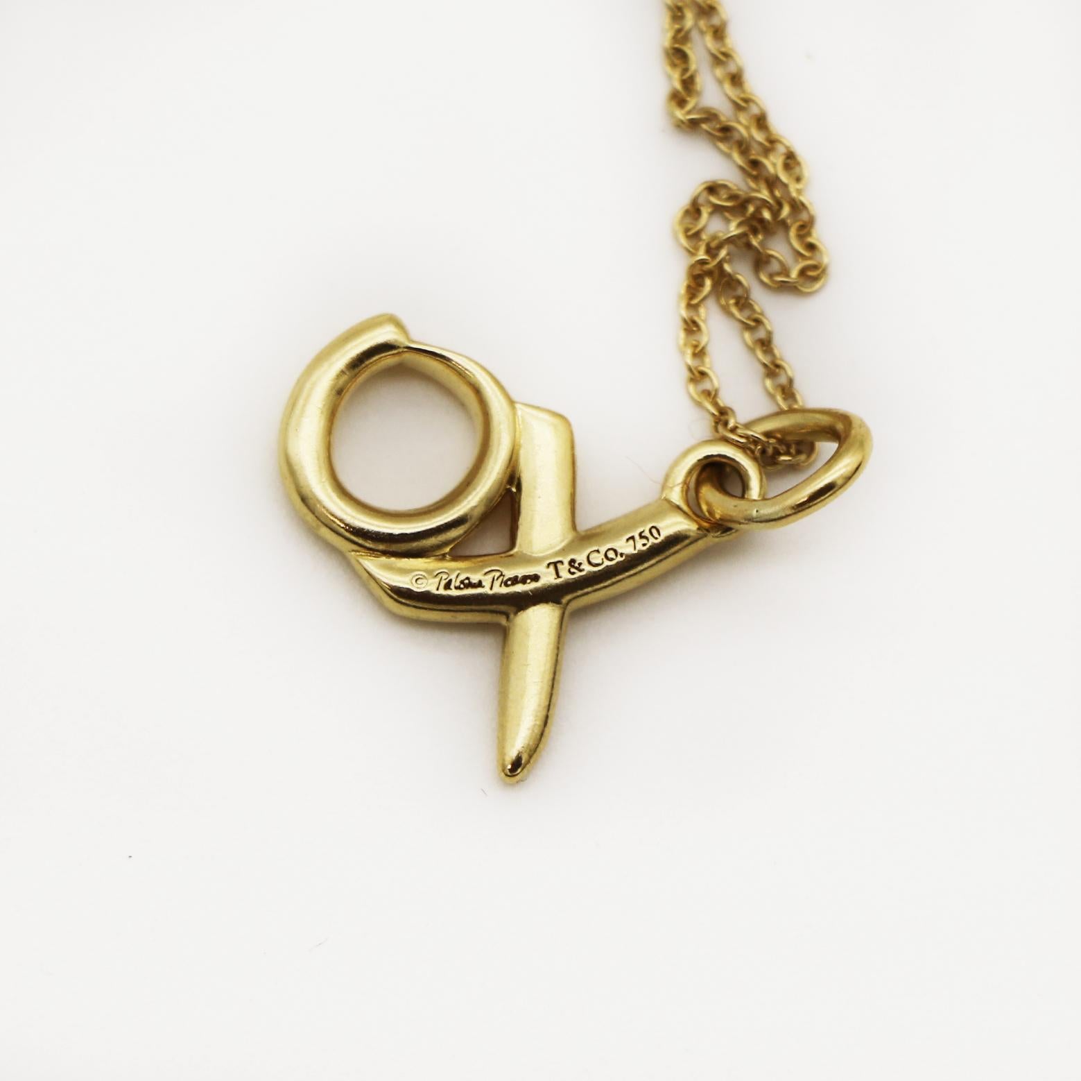Women's Tiffany & Co. 18K Gold XO Paloma Picasso Necklace For Sale