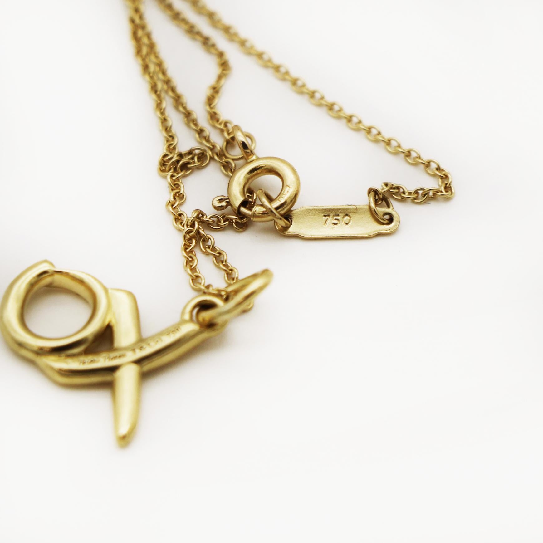 Tiffany & Co. 18K Gold XO Paloma Picasso Necklace For Sale 1