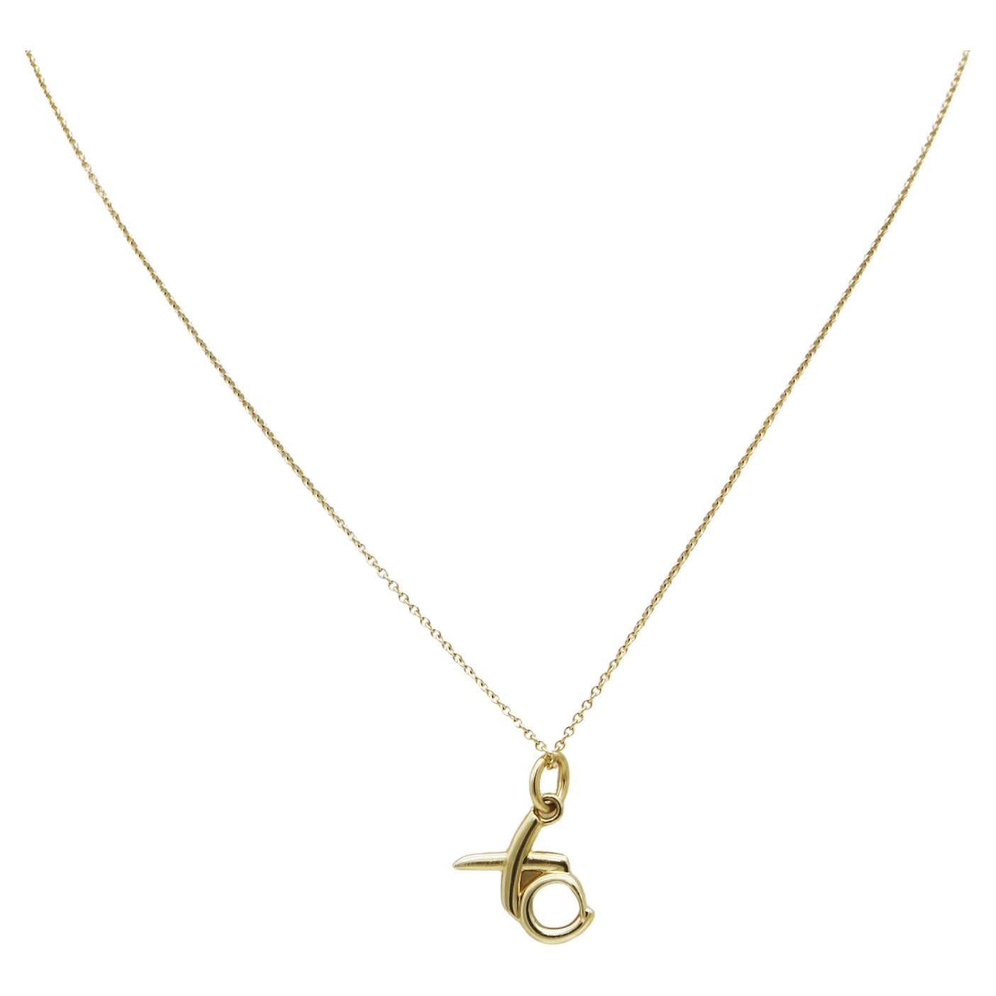 Tiffany & Co. 18K Gold XO Paloma Picasso Necklace For Sale