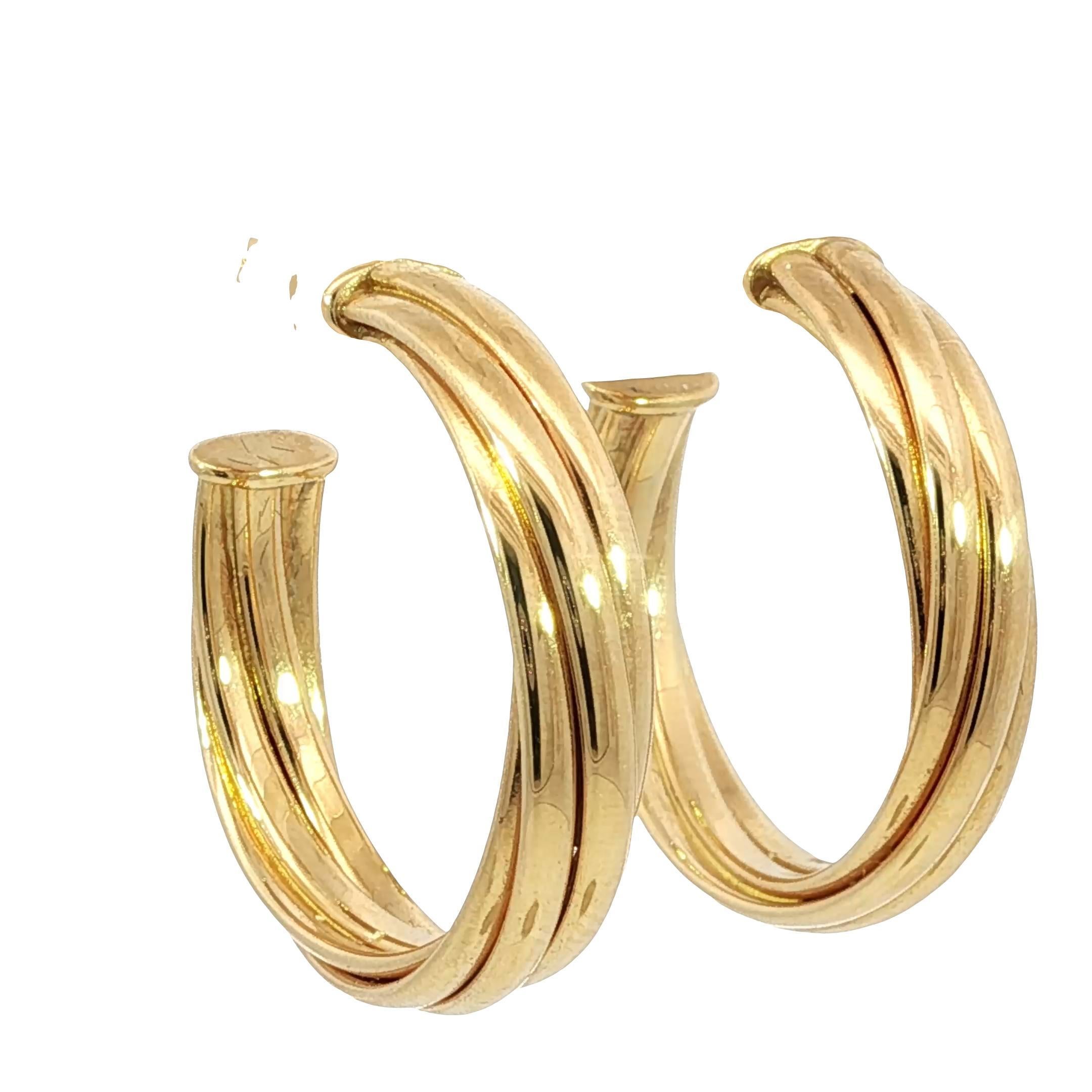 Tiffany & Co. Orecchini a cerchio Paloma Picasso for Tiffany & Co. 18 carati in oro giallo In condizioni ottime in vendita a Fairfield, CT