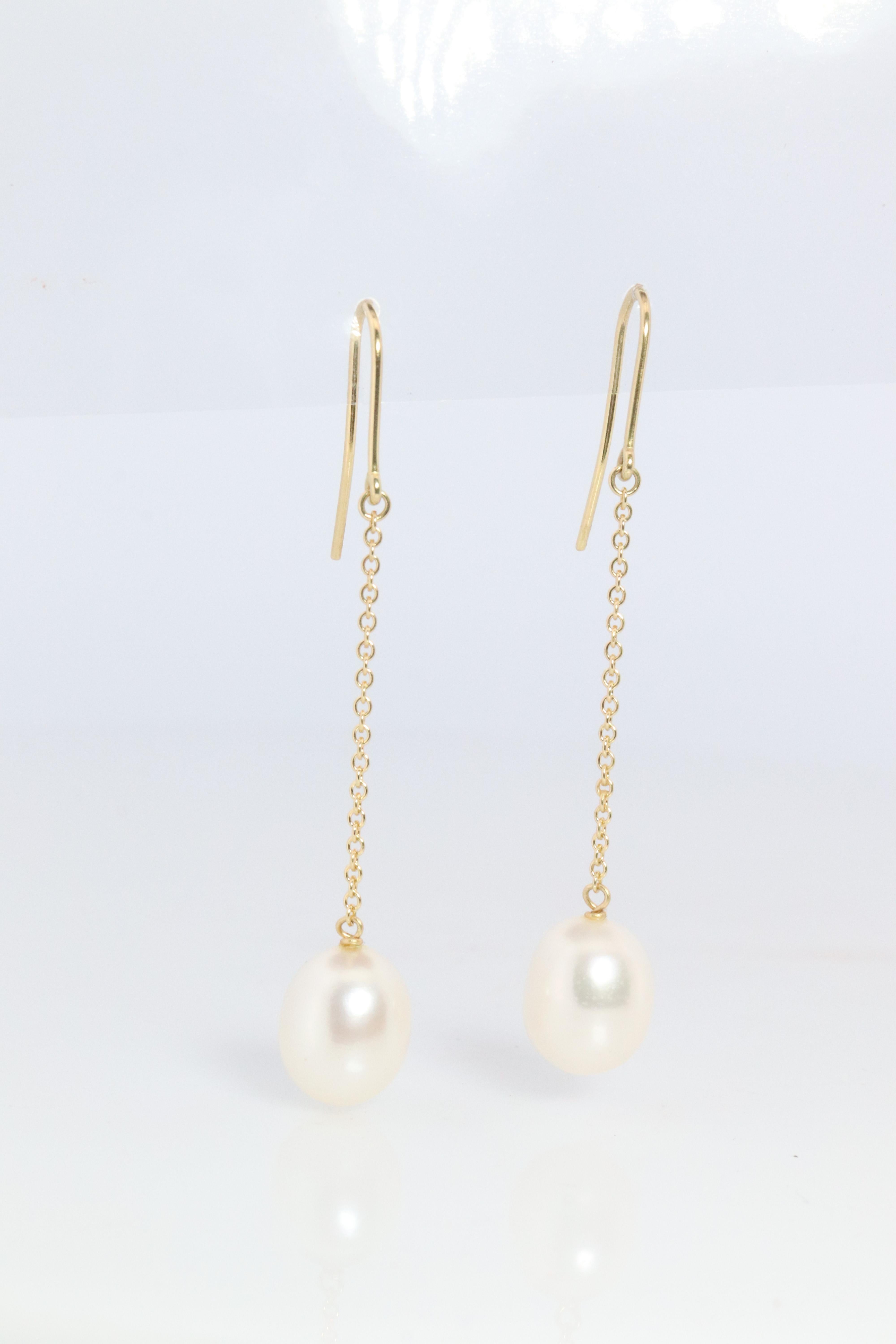 Pendientes Tiffany & Co 18k Perla por metros. Pendientes de gota Tiffany Elsa Peretti. Moderno en venta