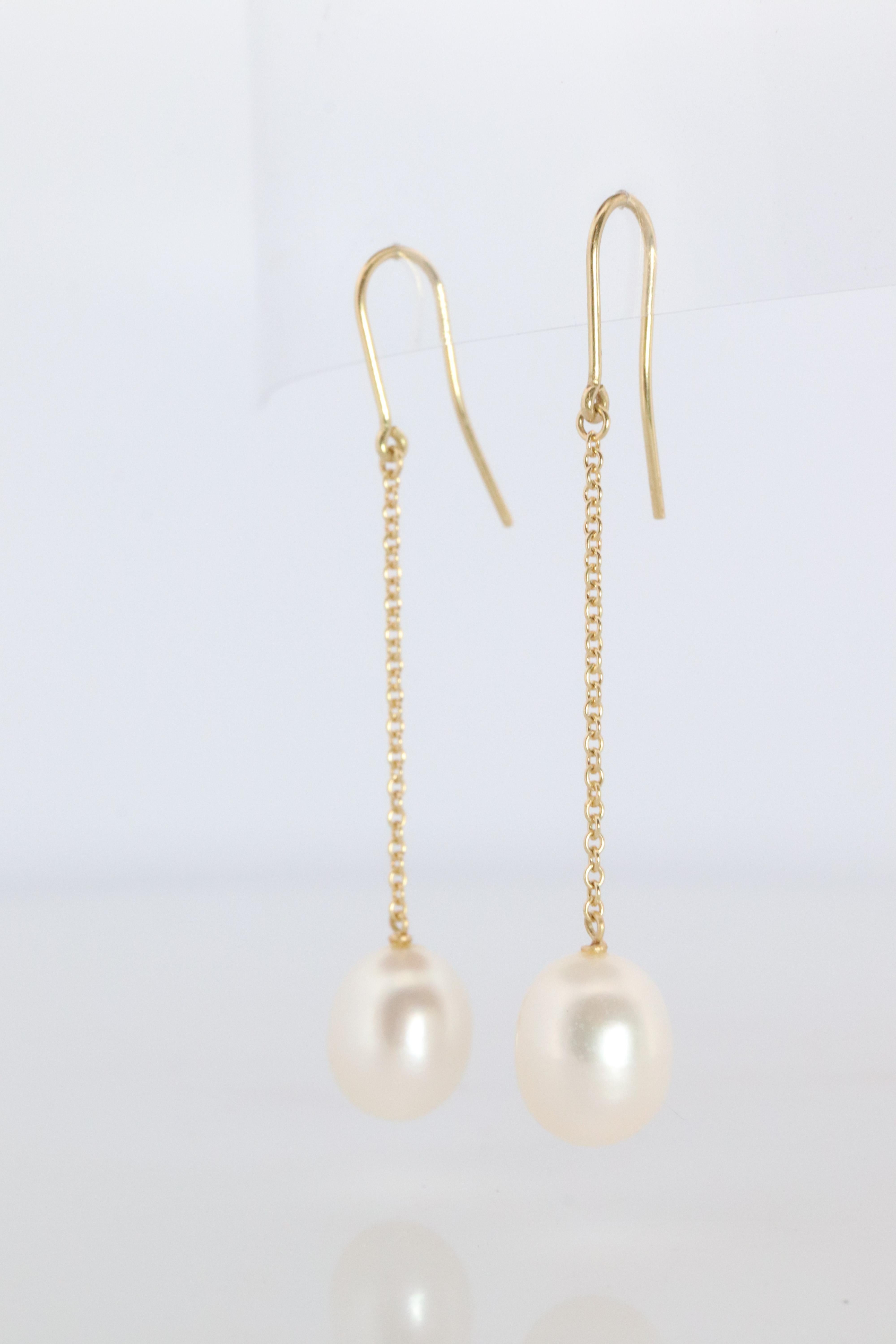 Pendientes Tiffany & Co 18k Perla por metros. Pendientes de gota Tiffany Elsa Peretti. en venta 1