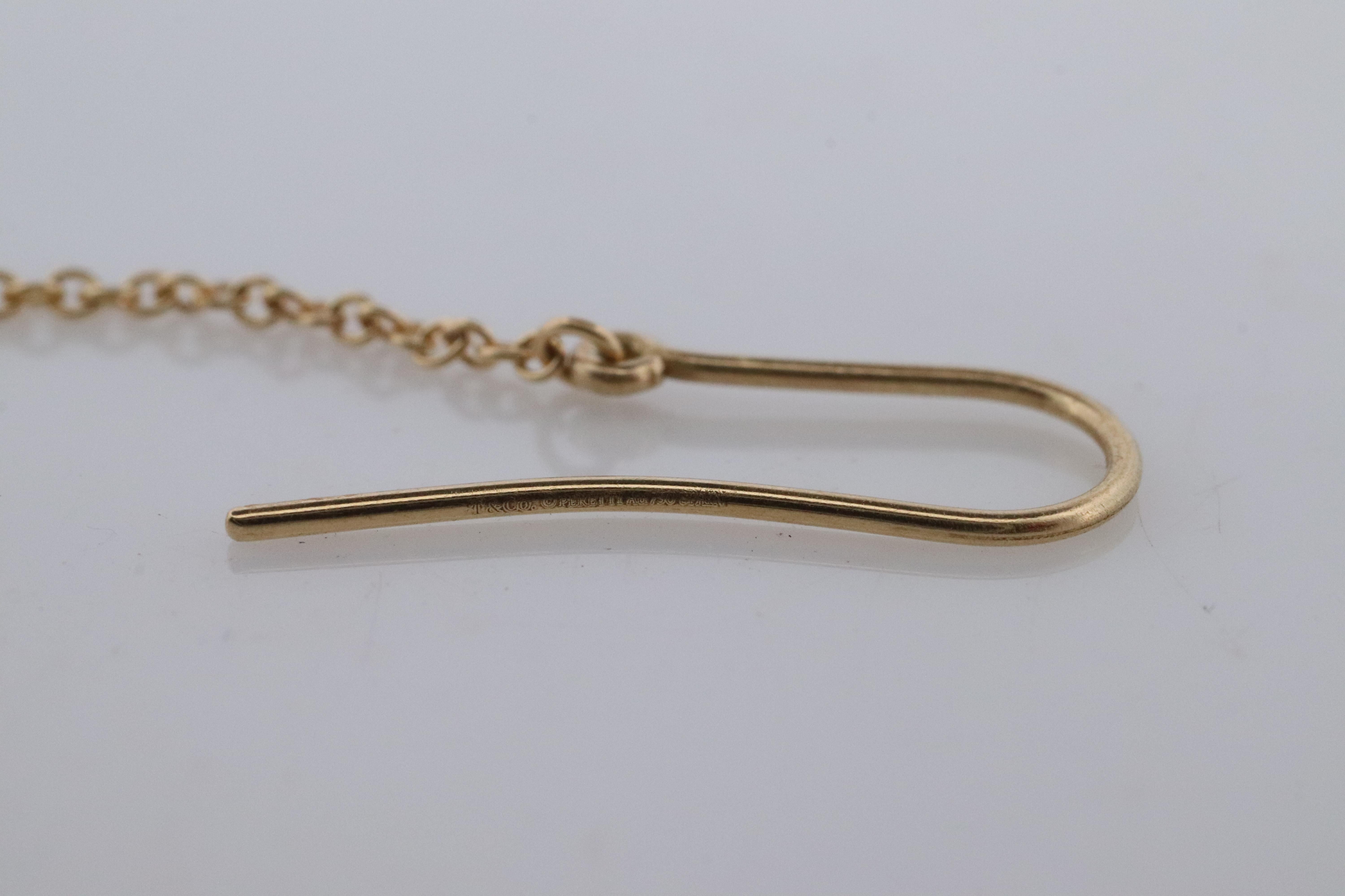 Pendientes Tiffany & Co 18k Perla por metros. Pendientes de gota Tiffany Elsa Peretti. en venta 2