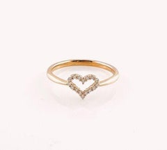 TIFFANY & Co. 18K Rose Gold .06ct Diamond Heart Ring 6