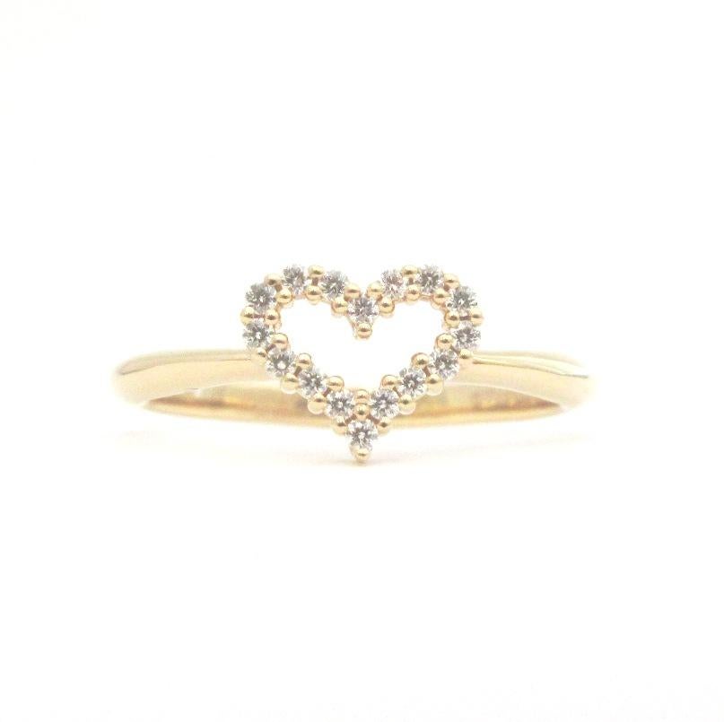 TIFFANY & Co. 18K Rose Gold .06ct Diamond Heart Ring 6

Metal: 18K rose gold
Size: 6
Diamond: Round brilliant diamonds, carat total weight .06 
Hallmark: ©TIFFANY&CO. Au750
Condition: Excellent condition 

 Authenticity guaranteed