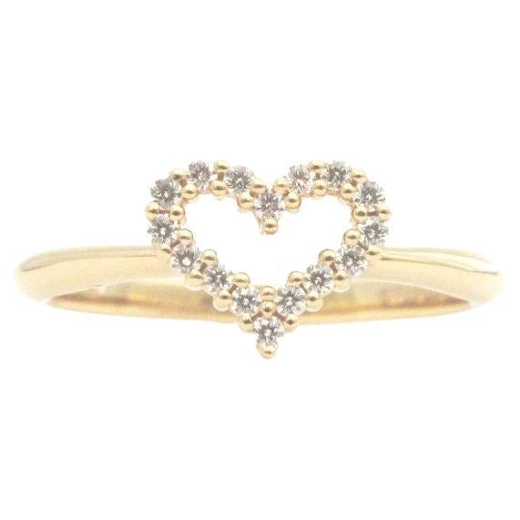 Tiffany & Co. 18k Rose Gold .06 Carat Diamond Heart Ring For Sale