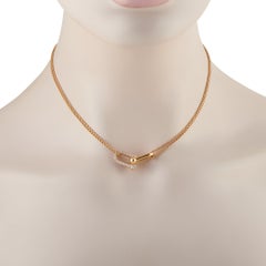 Tiffany & Co. Halskette mit großem Anhänger aus 18-karätigem Roségold und einem 0,74-Karat-Diamanten mit Doppelgliedern