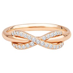 Tiffany & Co. 18K Rose Gold .13ctw Diamond Infinity Ring