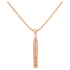Tiffany & Co. 18K Rose Gold 1837 Makers Bar Pendant Necklace