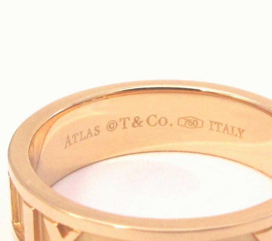 TIFFANY & Co. 18K Rose Gold 3 Diamond Atlas Ring 6 2