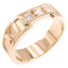 TIFFANY & Co. 18K Rose Gold 3 Diamond Atlas Ring 6