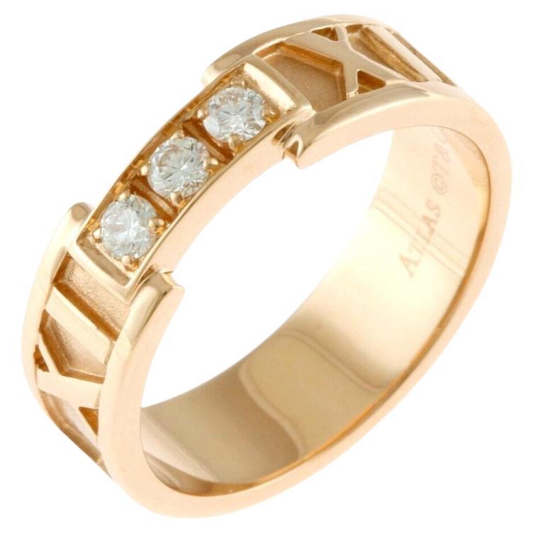Tiffany & Co. 18k Rose Gold 3 Diamond Atlas Ring