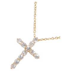 TIFFANY & Co. Collar Cruz Colgante Oro Rosa 18K .42ct Diamantes