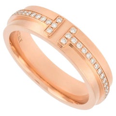 TIFFANY & Co. Bague T en or rose 18 carats avec diamant de 4,5 mm de large 7