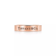 TIFFANY & Co. 18K Rose Gold 4mm Wedding Band Ring 7.5