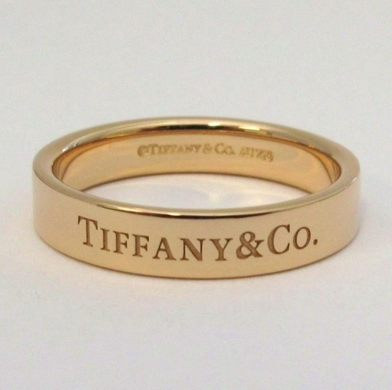 TIFFANY & Co. 18K Roségold 4mm Ehering 7,5 im Zustand „Hervorragend“ im Angebot in Los Angeles, CA