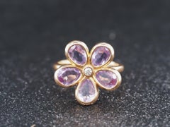 Tiffany & Co., bague fleur en or rose 18 carats, améthyste et diamants