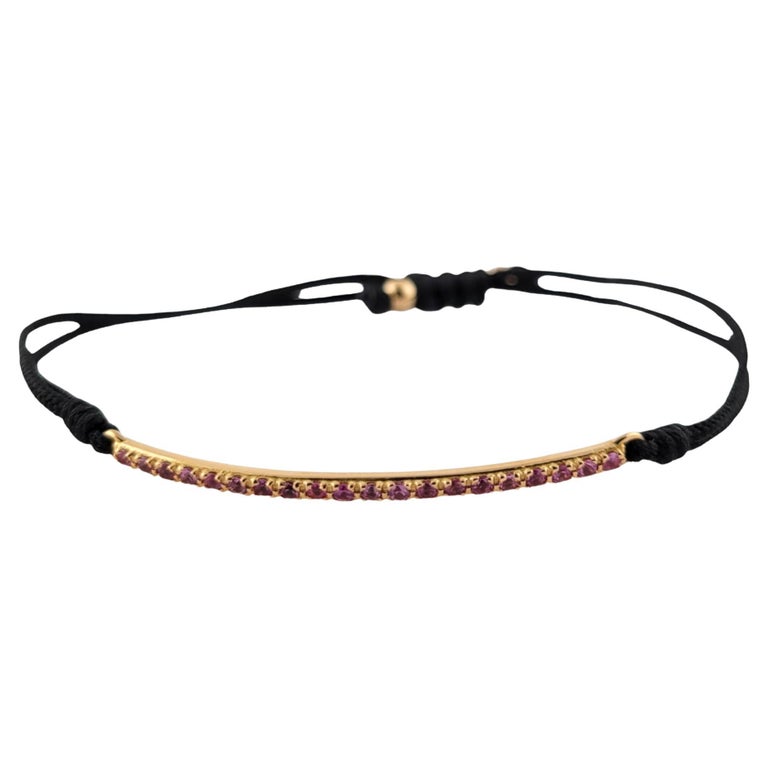 Tiffany and Co. 18k Rose Gold and Pink Sapphire Metro Chord Bracelet