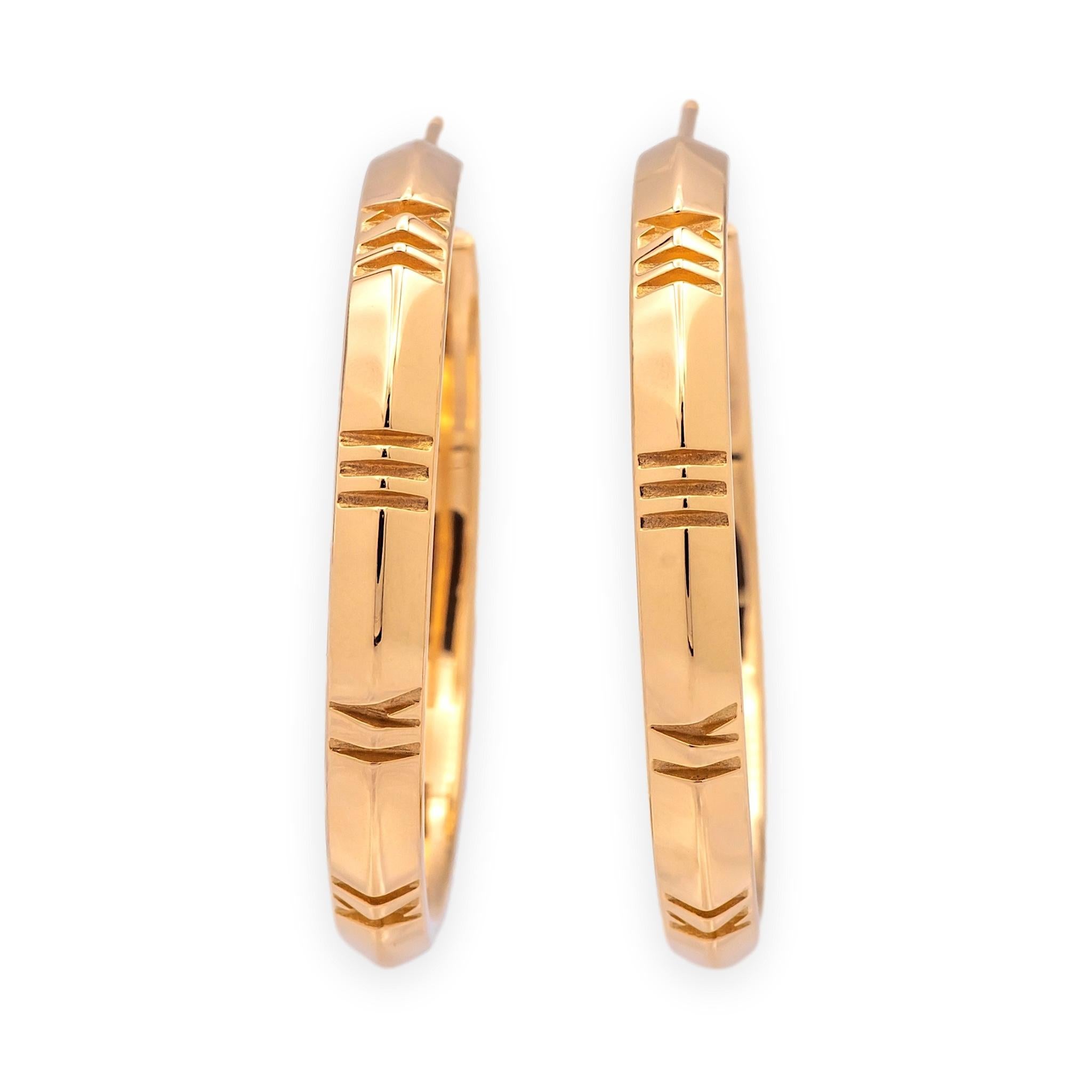 Tiffany & Co. 18K Rose Gold Atlas Große Ohrringe 1,25 Zoll im Angebot 1