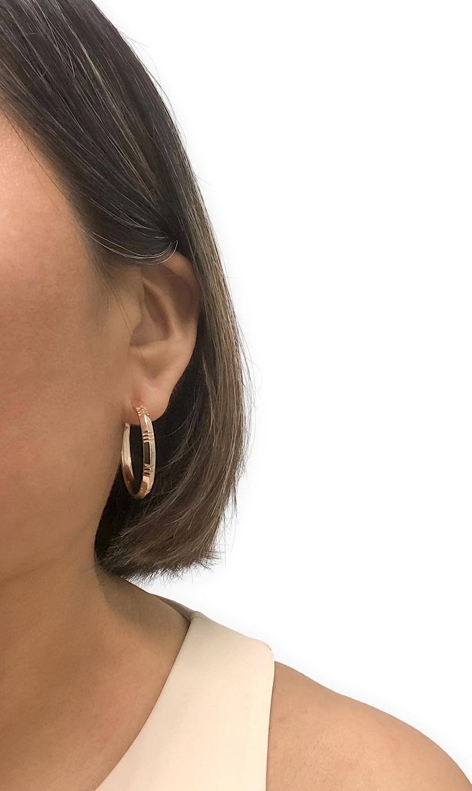 Tiffany & Co. 18K Rose Gold Atlas Große Ohrringe 1,25 Zoll im Angebot 2