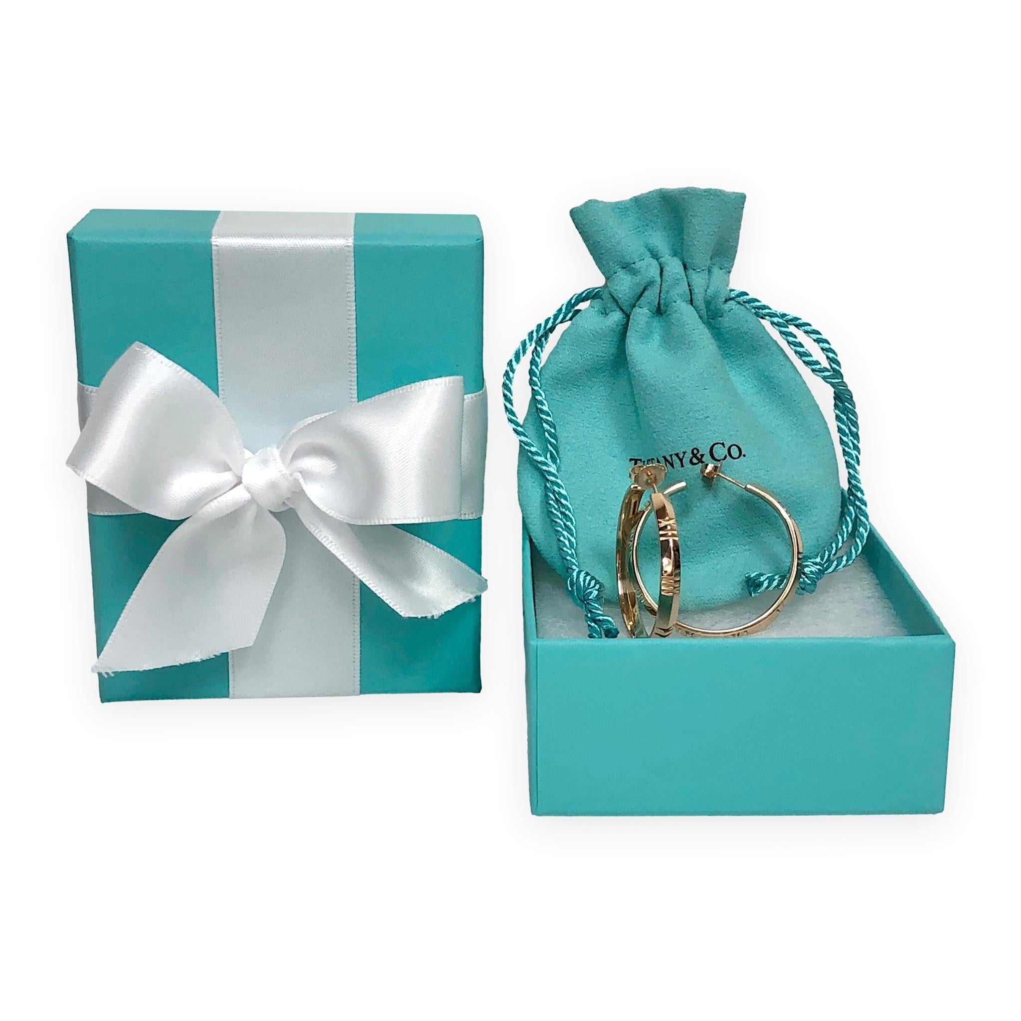 Tiffany & Co. 18K Rose Gold Atlas Große Ohrringe 1,25 Zoll im Angebot 3