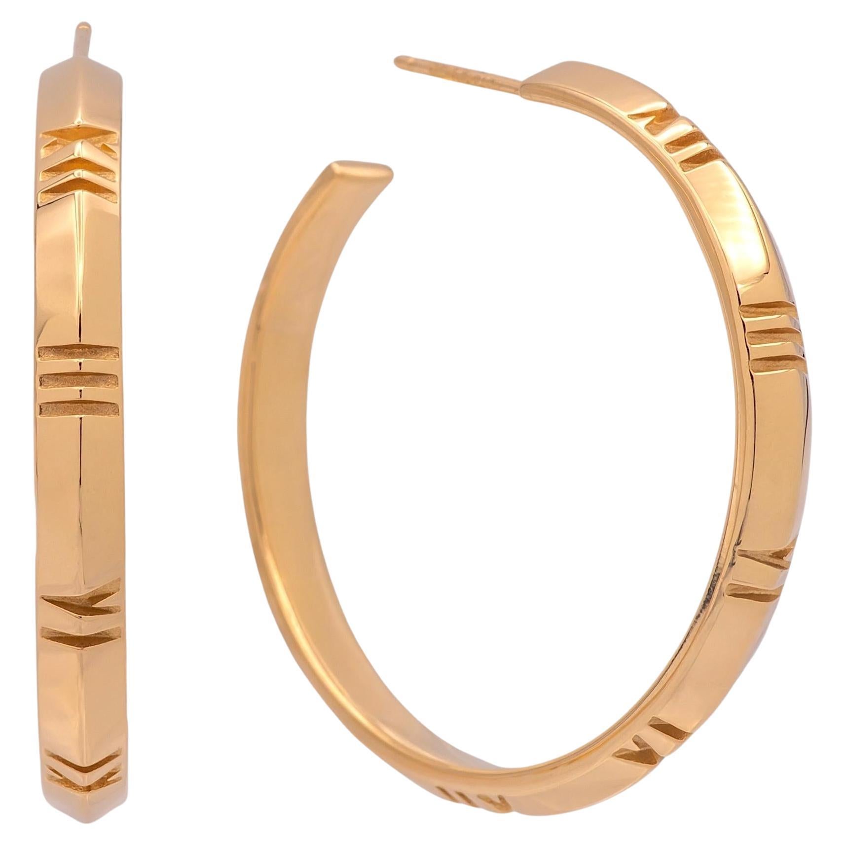 Tiffany 
Co. Orecchini Atlas in oro rosa 18K a cerchio grande da 1,25 pollici