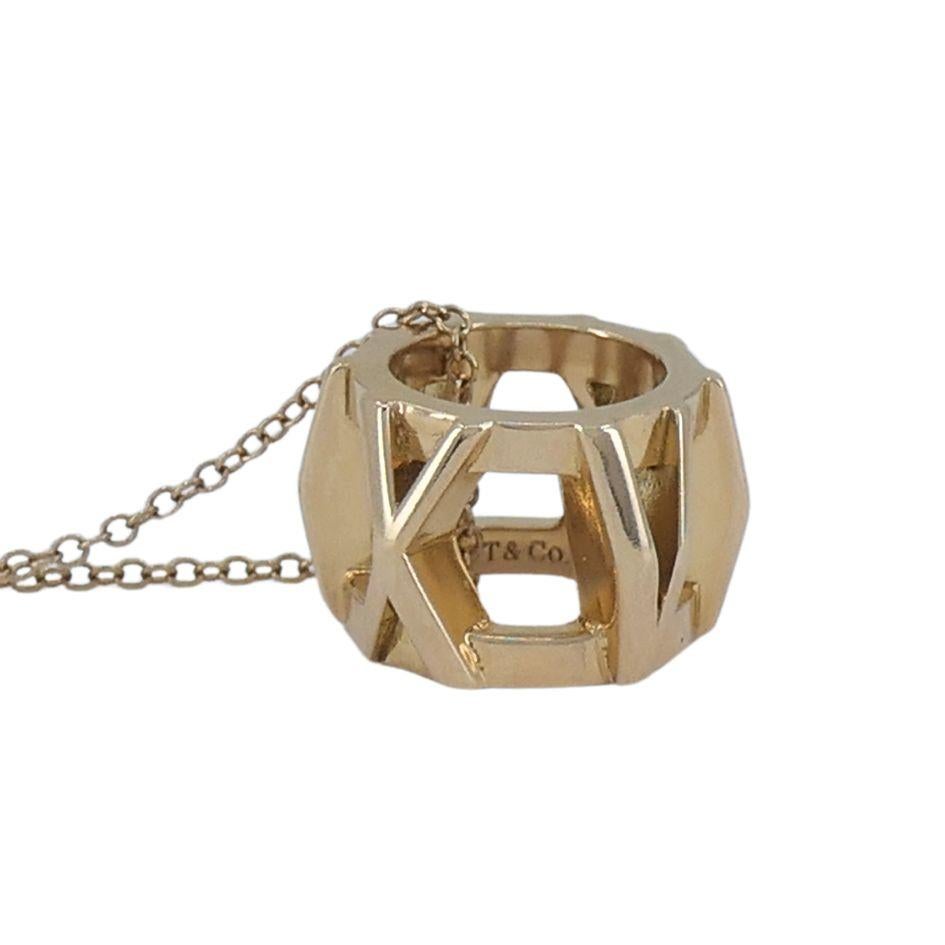 Tiffany & Co. 18k Rose Gold Atlas Pendant Necklace in vendita 2
