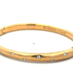 Tiffany & Co 18K Rose Gold Bangle Bracelet with 0.2 Carat Round F VS Diamonds