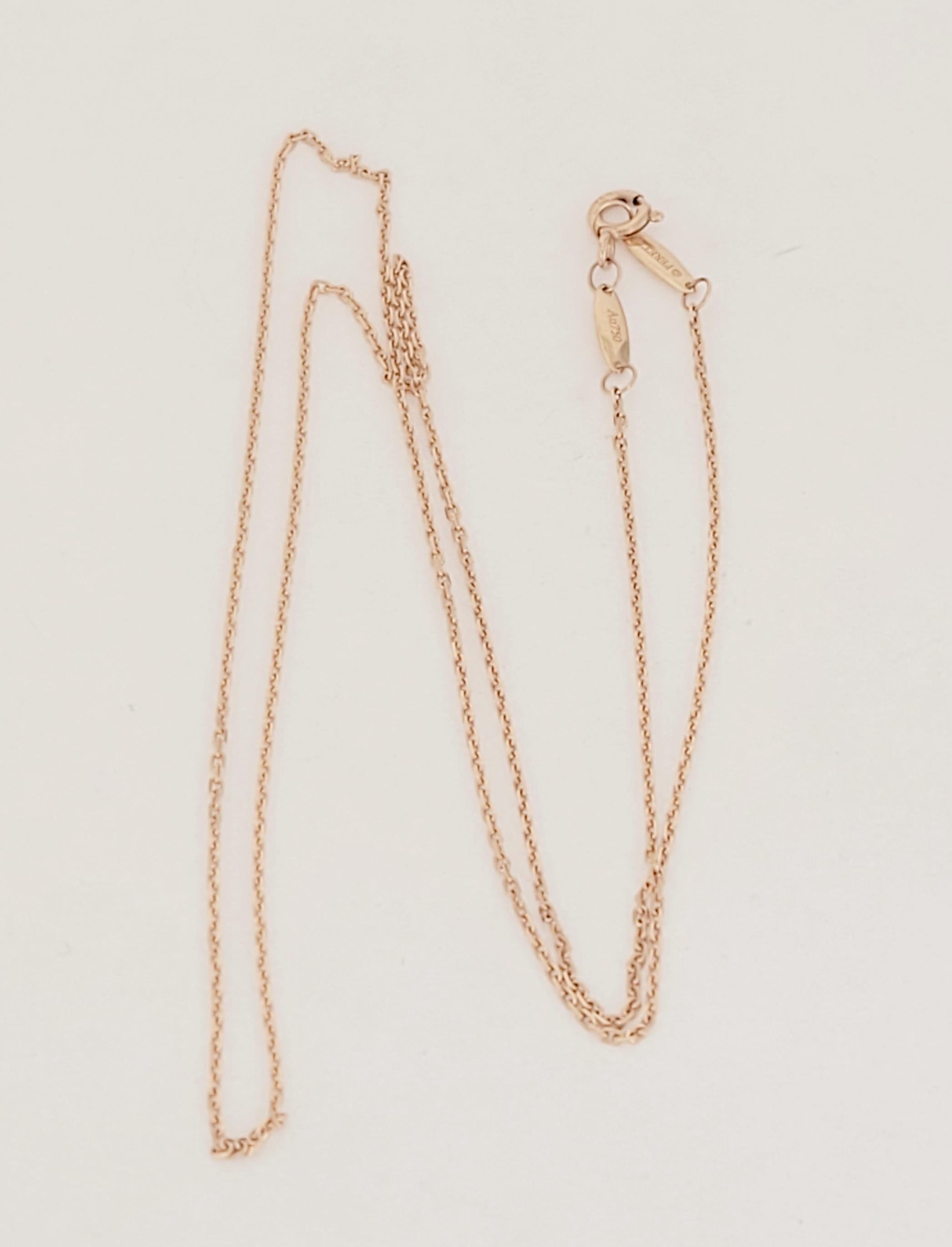 Tiffany &co 18K Rose gold chain 20'' In New Condition In New York, NY