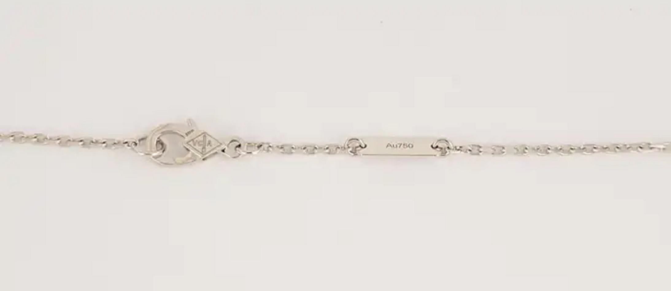Verstellbare Van-Cleef-Kette mit zwei Ketten aus 18 Karat Weißgold 18'' lang im Zustand „Neu“ in New York, NY