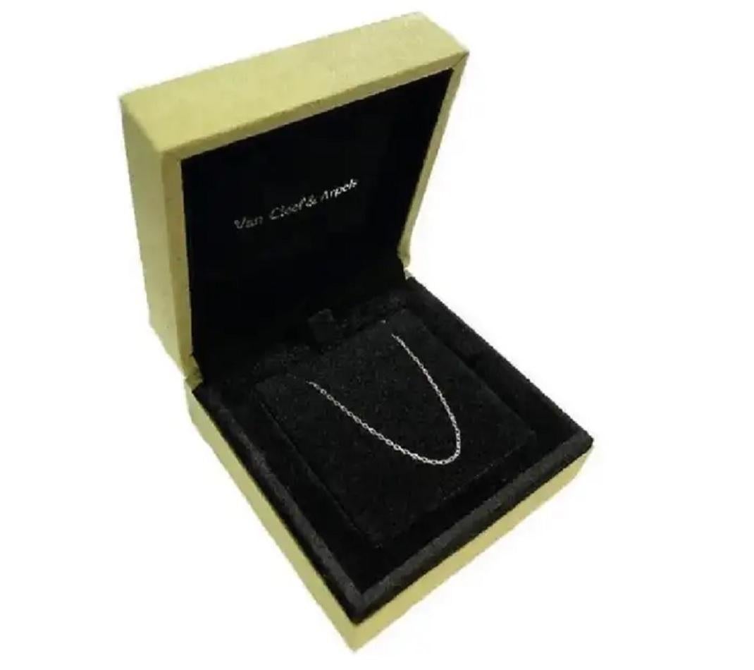 Verstellbare Van-Cleef-Kette mit zwei Ketten aus 18 Karat Weißgold 18'' lang für Damen oder Herren