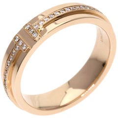 TIFFANY & Co. 18K Rose Gold Diamond 4.5mm T Ring 6