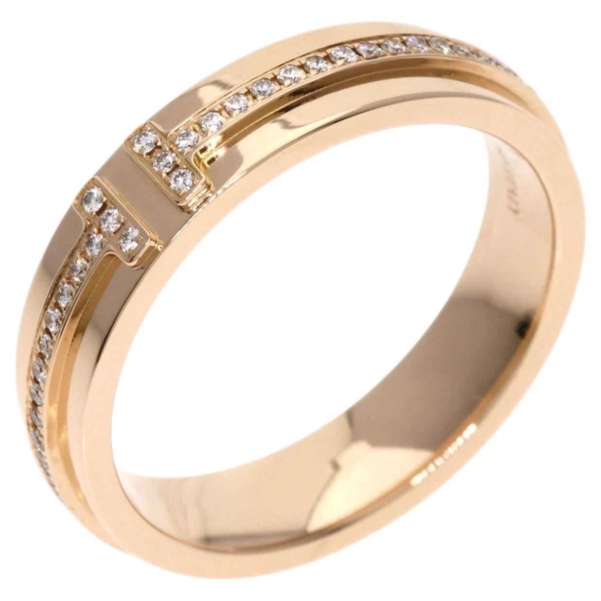 TIFFANY & Co. Anello T con diamante 4,5 mm in oro rosa 18 carati 6
