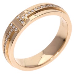 TIFFANY & Co. 18K Rose Gold Diamond 4.5mm T Ring 6