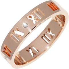 TIFFANY & Co. 18K Rose Gold Diamond 5mm Atlas Pierced Ring 10