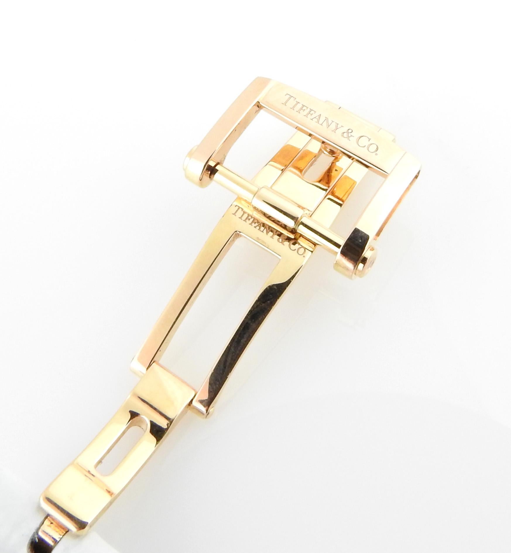 Women's Tiffany & Co. 18K Rose Gold Diamond Atlas Ladies Watch For Sale