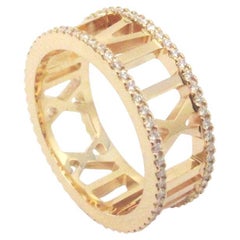 Tiffany & Co. 18k Rose Gold Diamond Atlas Open Ring 7