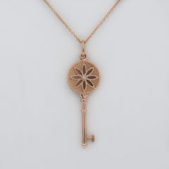 Tiffany & Co. 18K Rose Gold Diamond Daisy Key Necklace
